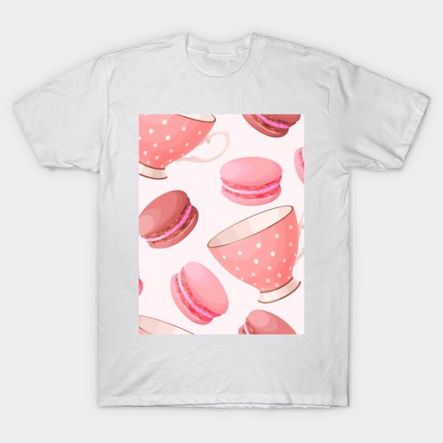 Blush Pink Watercolor Tea Party Artwork T-Shirt by NewburyBoutique